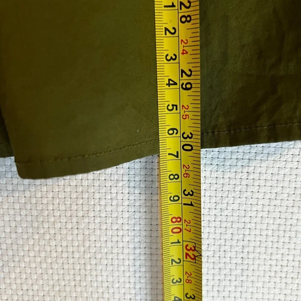 Who What Wear Olive Green‎ Puff Short Sleeve Cut Out Midi Dress Size Small